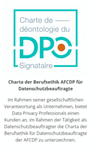 Charta der Berufsethik AFCDP für Datenschutzbeauftragter